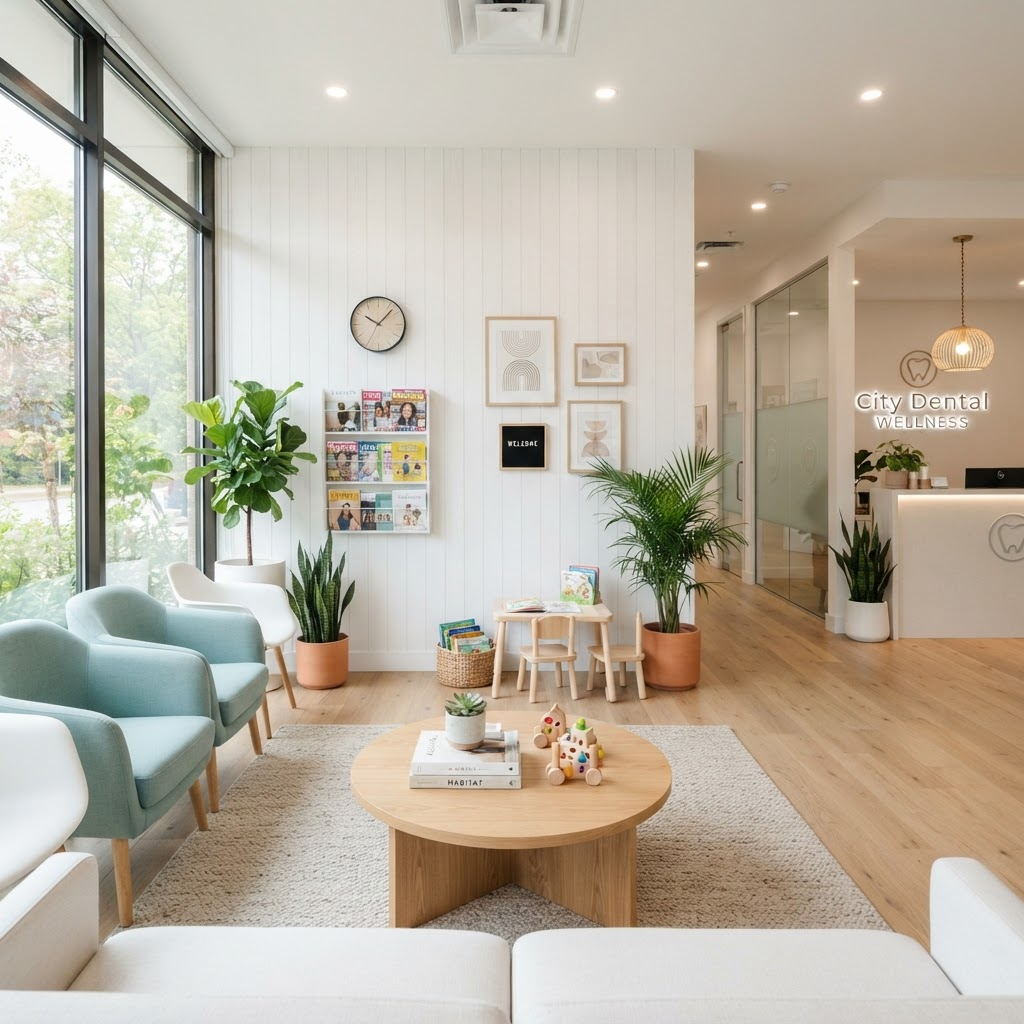 Welcoming waiting room at Kincumber Dental Care with comfortable seating and natural light